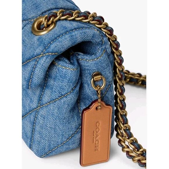 Copied - NWT COACH Tabby 20 Quilted Indigo BLUE Denim Small Shoulder Bag - Picture 4 of 5